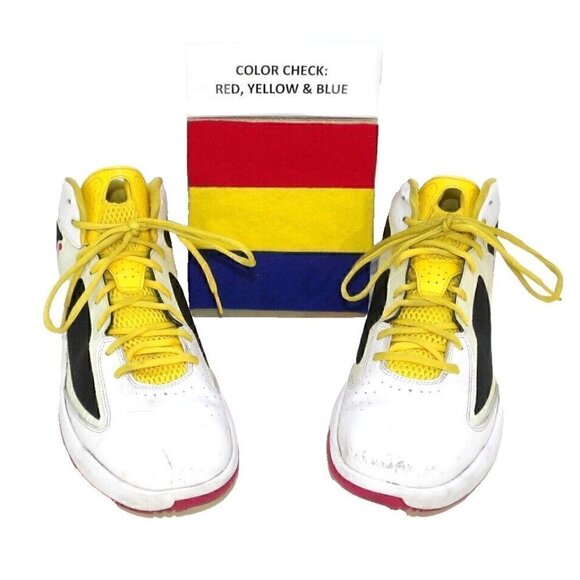 JORDAN Flywire white, red & yellow high top leather sneakers men\'s size 12 main image 7
